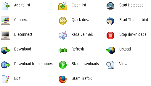 Toolbar icons for eFTP