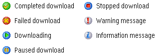 Status icons for PMDownloader